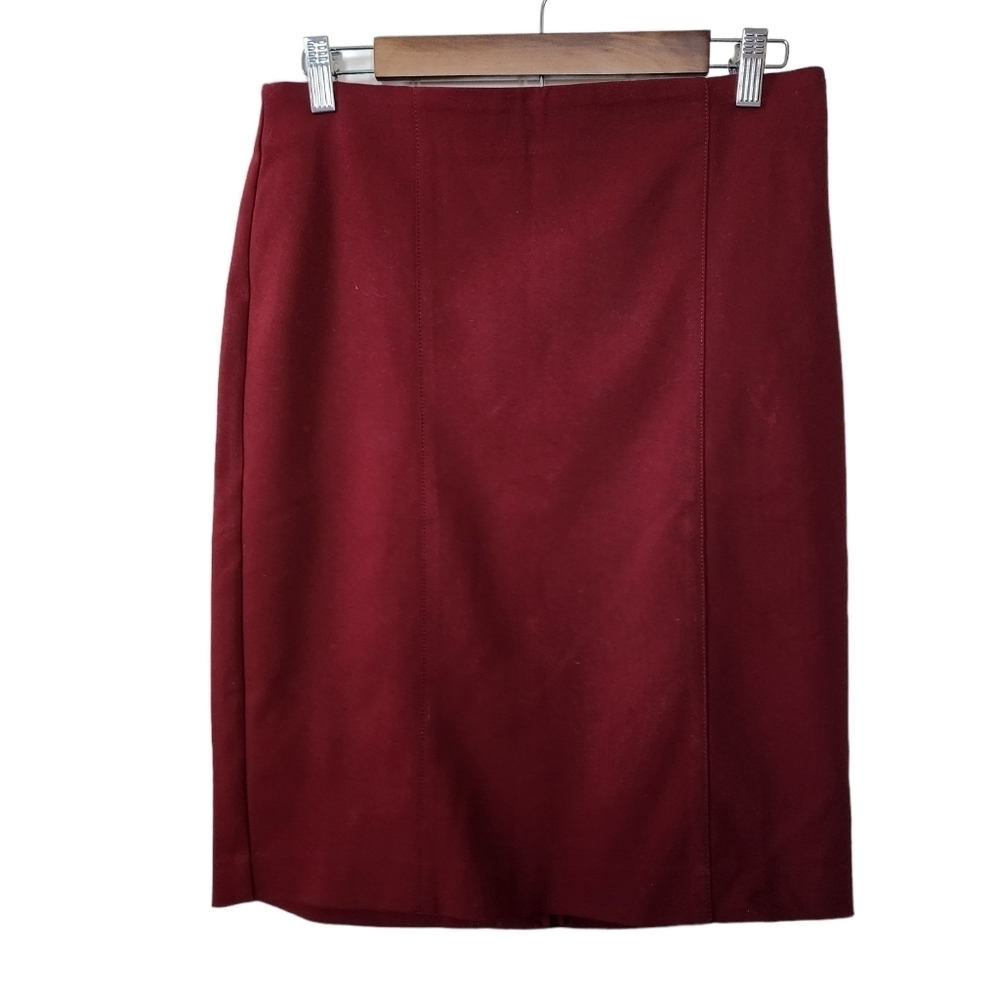 Van Heusen Stretch Extensible  Burgundy Color Pencil Women's Skirt Size 6 New